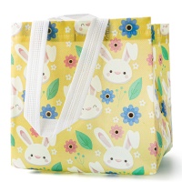Сумка подарочная для кулича «Зайки», 21х15х20 см, жёлтая