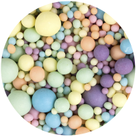 Шарики рисовые матовые «Жёлтый, оранжевый, голубой, розовый, сиреневый, изумрудный микс», 90 г (срок годности до 08.04.2026)