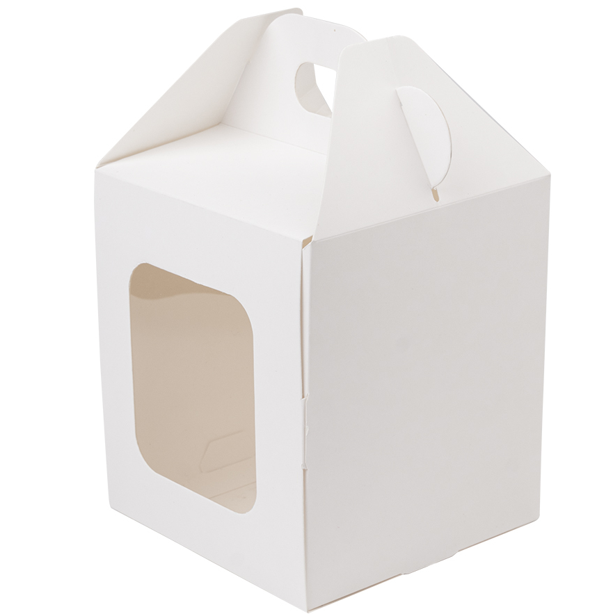 Коробка для кулича с окном Белая 13х13х15 см  | Фото — Магазин Andy Chef  1