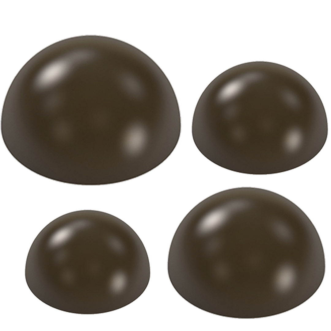 Набор пластиковых форм для шоколада «Полусферы» 3 см, 4 см, 6 см, 8 см, 24 ячейки, FoxcLab от Ольги Пениоза  | Фото — Магазин Andy Chef  1