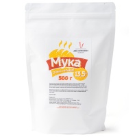 Мука пшеничная с повышенным содержанием белка 13,5 %, Две Морковки, 500 г (срок годности до 03.03.2026)