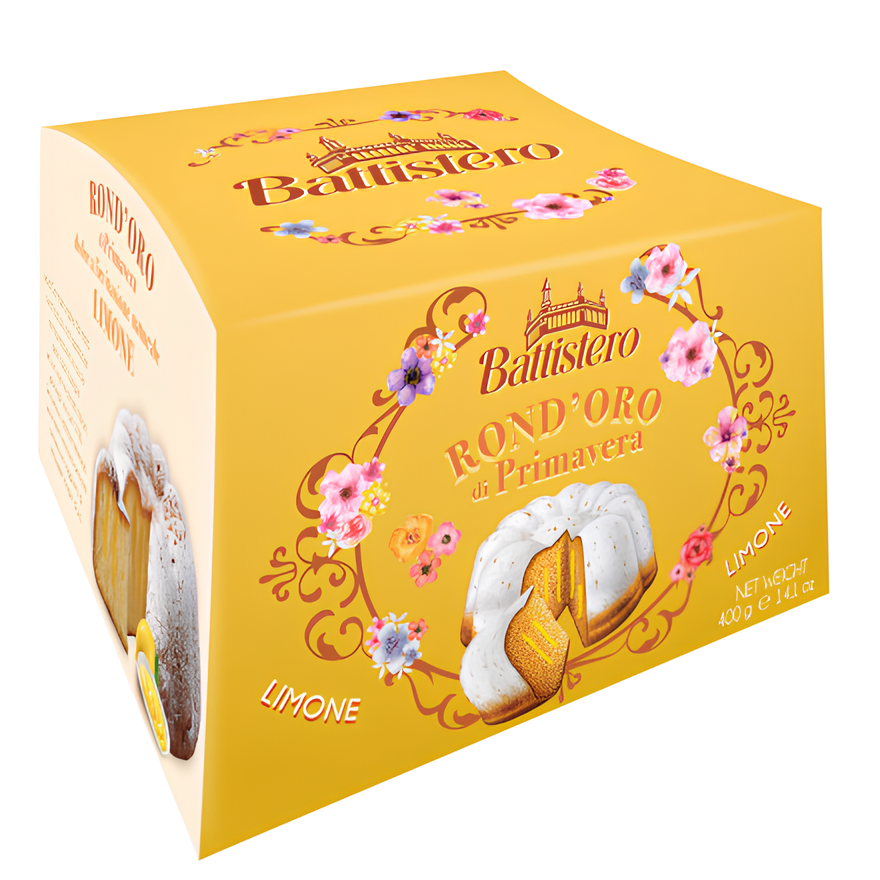 Панеттоне Rond'oro с лимонным кремом, Battistero, Италия, 400 г  | Фото — Магазин Andy Chef  1