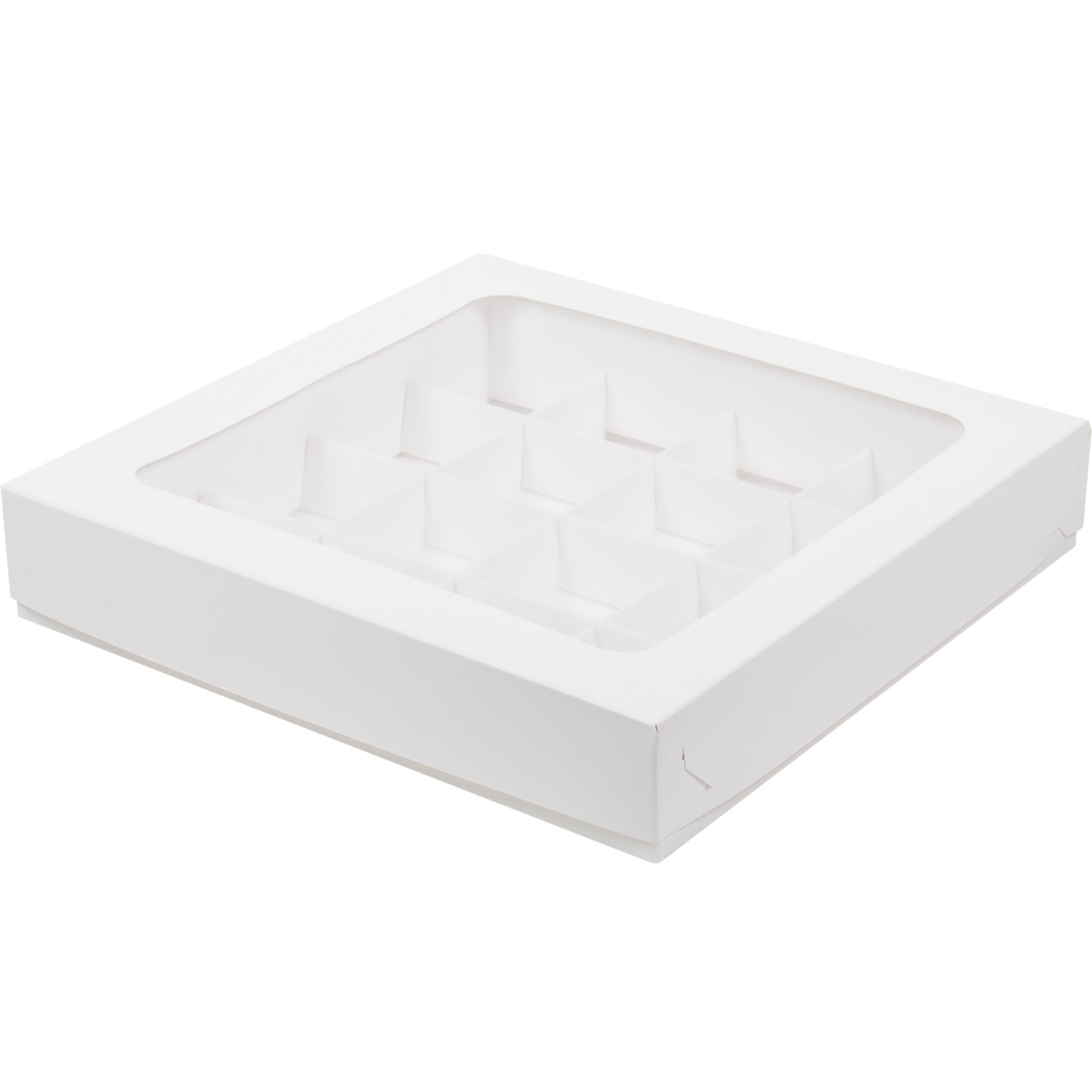 Коробка на 16 конфет Белая 20х20х3 см  | Фото — Магазин Andy Chef  1
