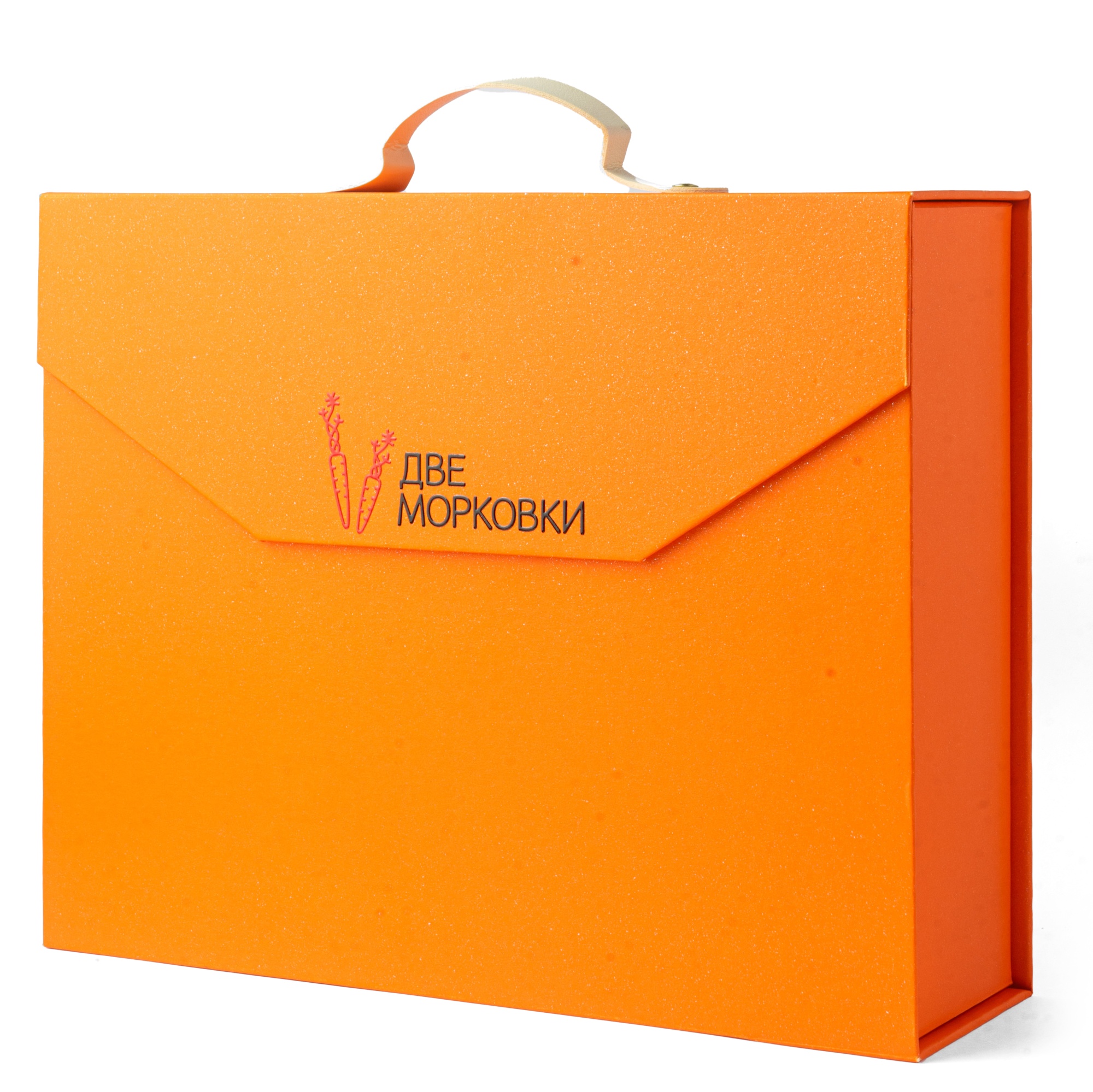 Коробка для подарка Gift Case Премиум с ручкой Оранжевая 27,5х22х8 см (повреждена)  | Фото — Магазин Andy Chef  1
