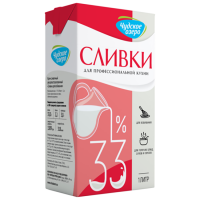 Сливки молочные 33%, Чудское озеро, 1 л (срок годности до 14.06.2025)