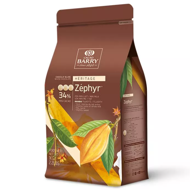 Шоколад белый Zephyr 34%, Cacao Barry, Франция, 5 кг  | Фото — Магазин Andy Chef  1