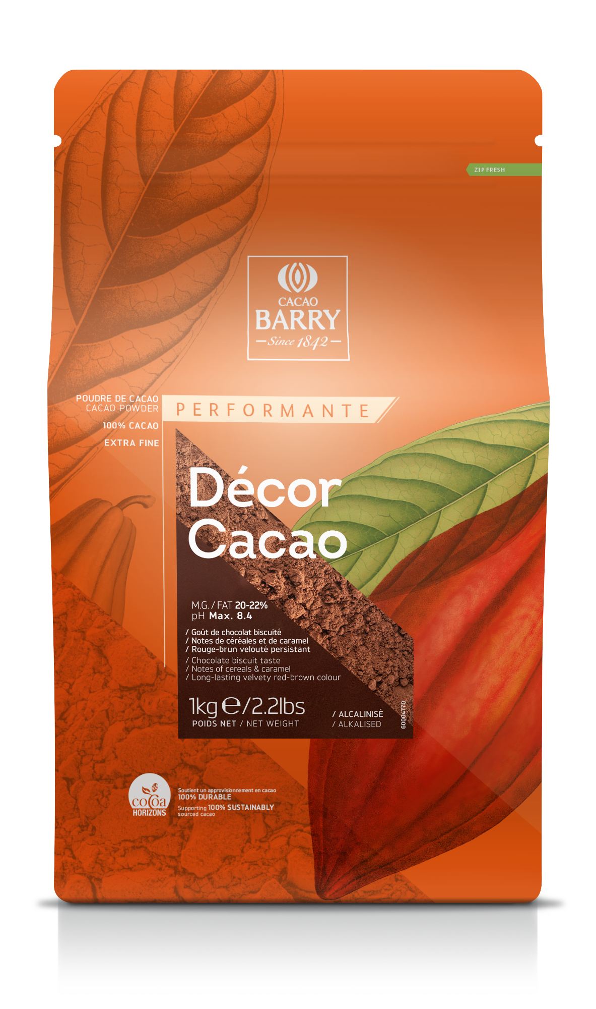 Какао-порошок нетающий Decor Cacao 20-22%, Cacao Barry, Франция, 100 г