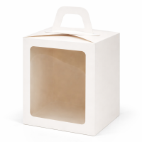 Коробка для кулича с окном Белая 18х18х22 см