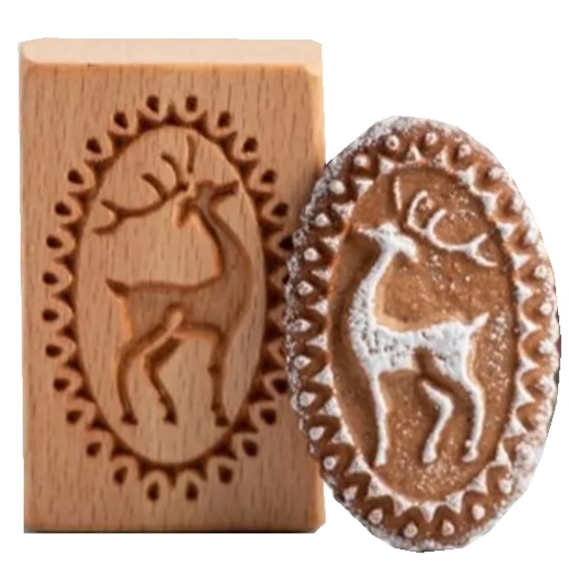 Набор из вырубки и штампа «Лесной олень» 7,5х5 см  | Фото — Магазин Andy Chef  1