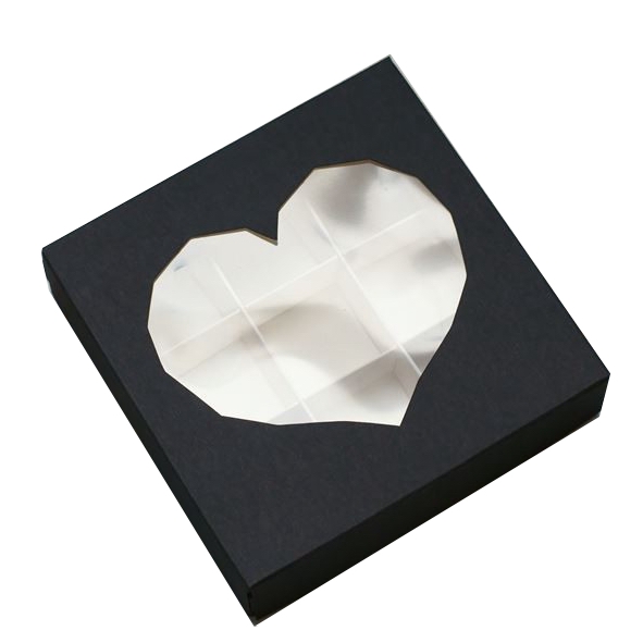 Коробка на 9 конфет «Хрустальное сердце» Чёрная 14х14х3,5 см  | Фото — Магазин Andy Chef  1