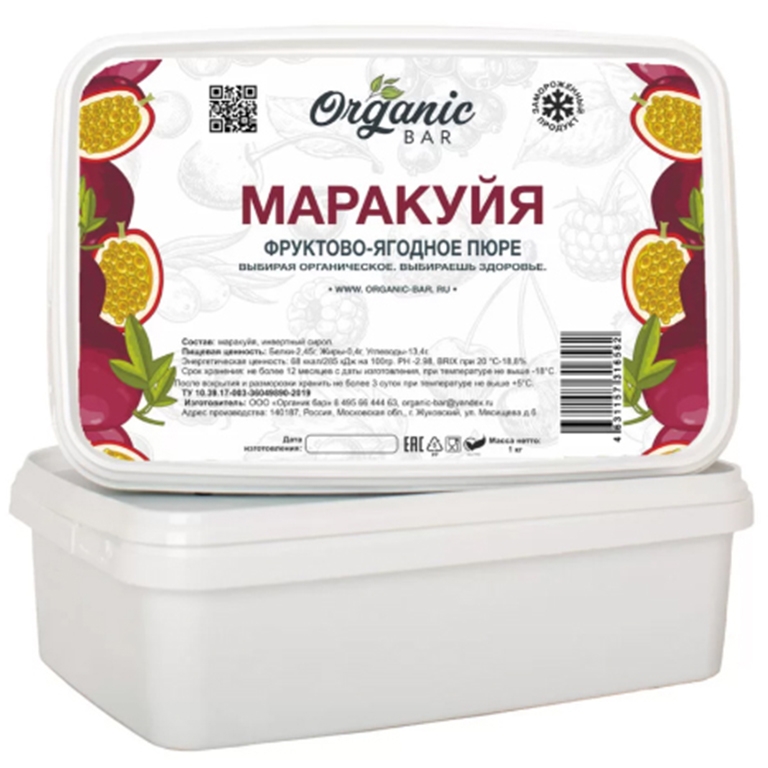 Пюре замороженное Маракуйя, Organic Bar, Россия, 1 кг  | Фото — Магазин Andy Chef  1