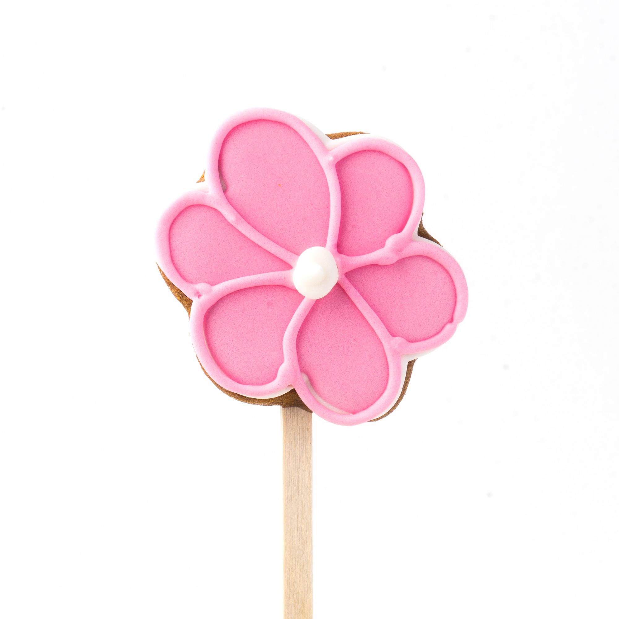 Пряник на палочке «Цветок розовый» 5,5 см  | Фото — Магазин Andy Chef  1