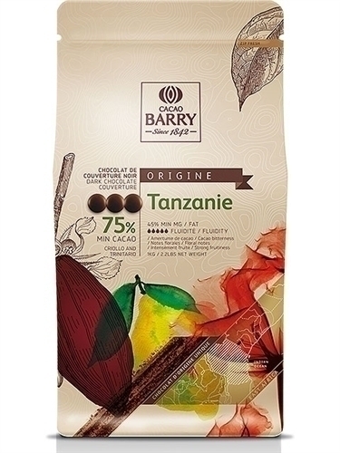 Шоколад тёмный Tanzanie 75%, Cacao Barry, Франция, 1 кг  | Фото — Магазин Andy Chef  1