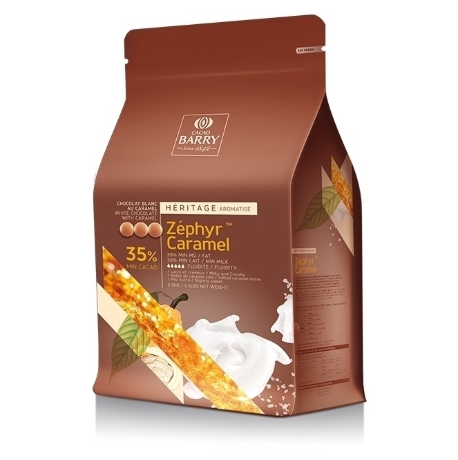 Шоколад белый с карамелью Zephyr Caramel 35%, Cacao Barry, Франция, 2,5 кг  | Фото — Магазин Andy Chef  1
