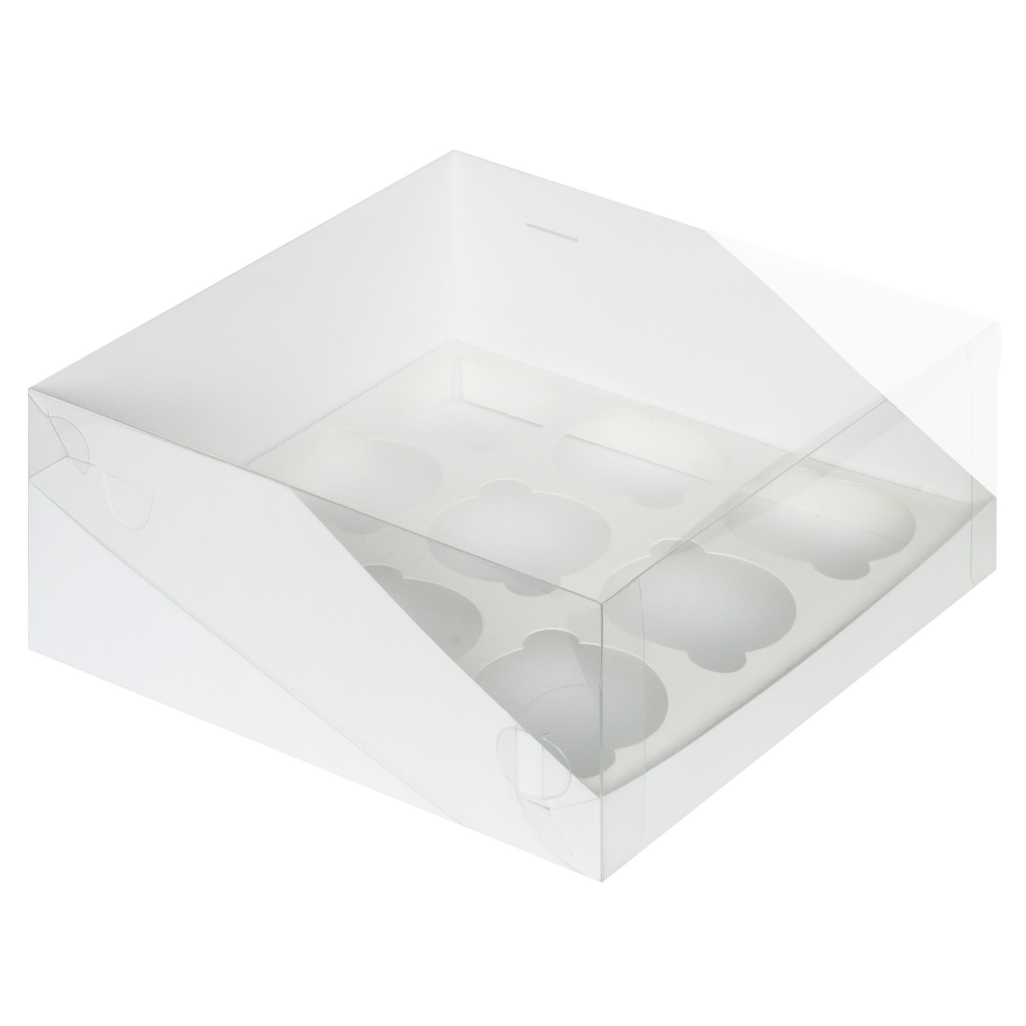 Коробка на 9 капкейков с прозрачной крышкой 23,5х23,5х10 см  | Фото — Магазин Andy Chef  1