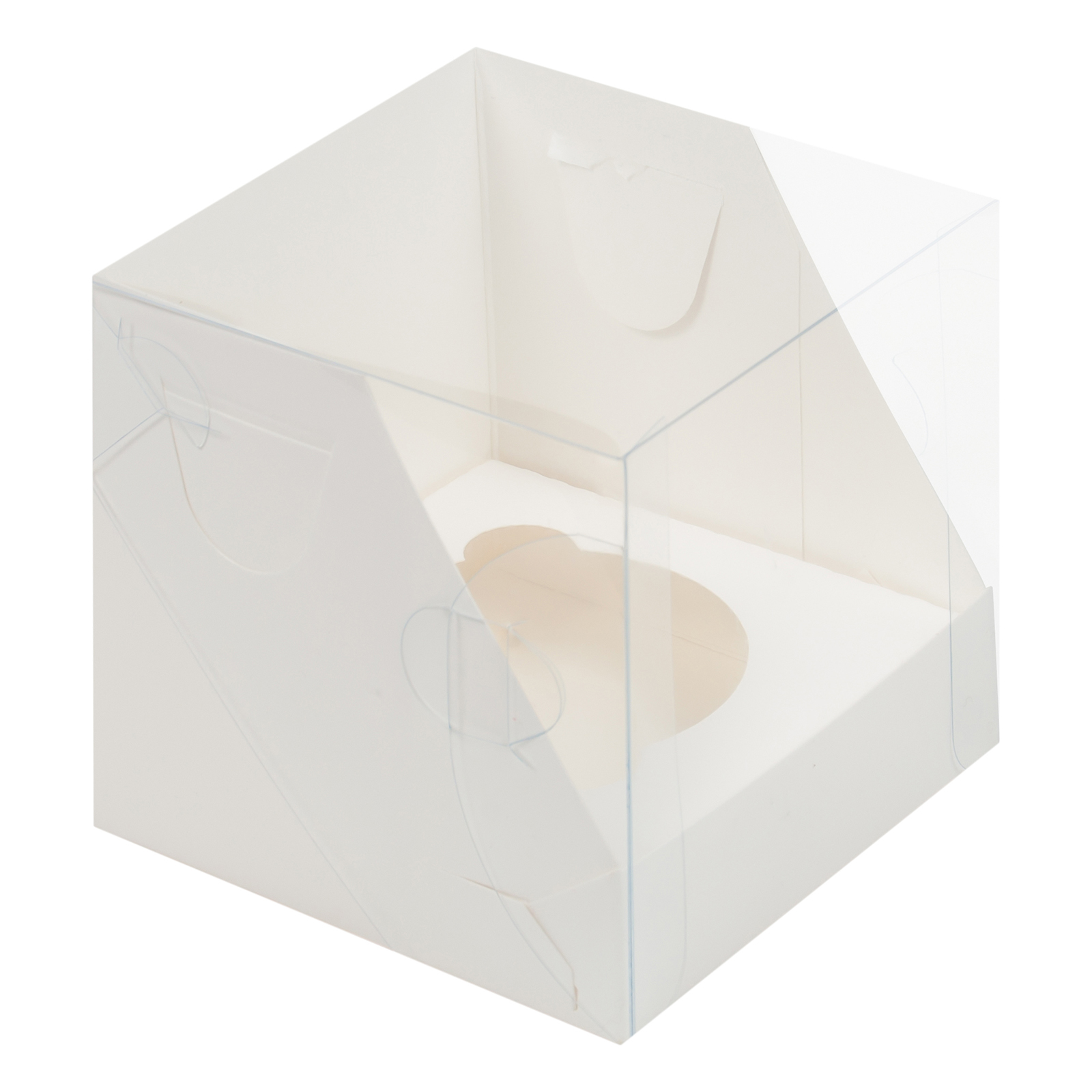 Коробка на 1 капкейк с прозрачной крышкой 10х10х10 см  | Фото — Магазин Andy Chef  1