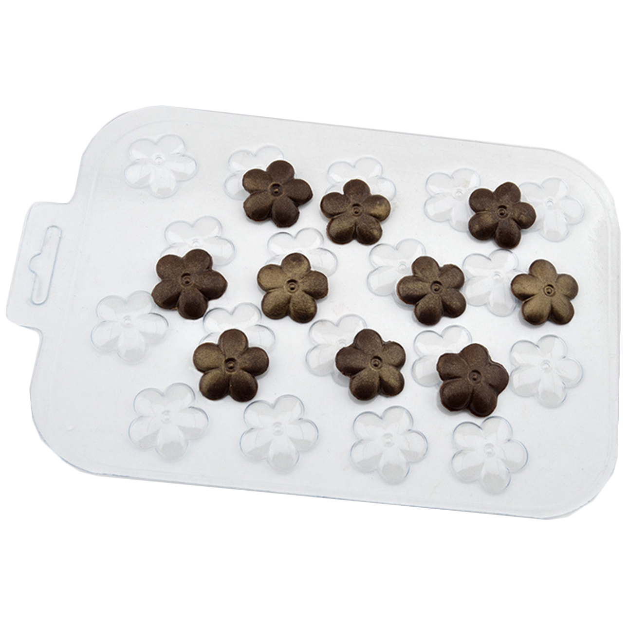 Форма для шоколада «Цветочки» пластиковая 18 ячеек, 2,5х0,4 см  | Фото — Магазин Andy Chef  1