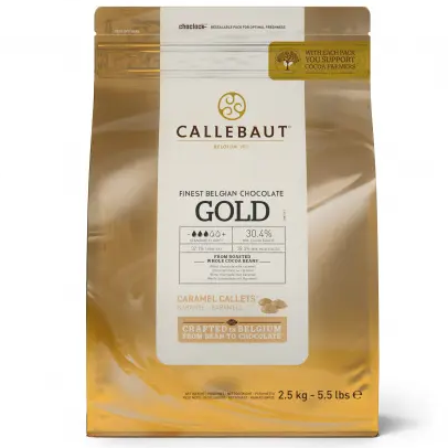Шоколад белый с карамелью Gold, Callebaut, Бельгия, 2,5 кг (срок годности до 07.03.2026)  | Фото — Магазин Andy Chef  1