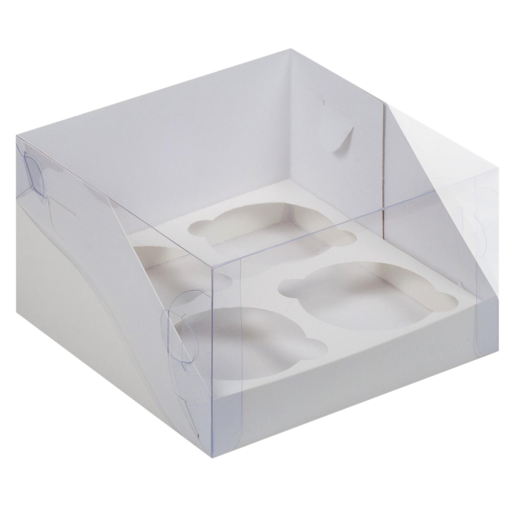 Коробка на 4 капкейка с прозрачной крышкой 16х16х10 см  | Фото — Магазин Andy Chef  1