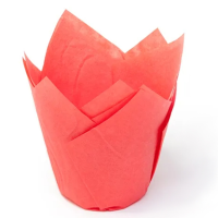 Капсулы-тюльпаны для капкейков Red 90х50 мм, 50 шт.