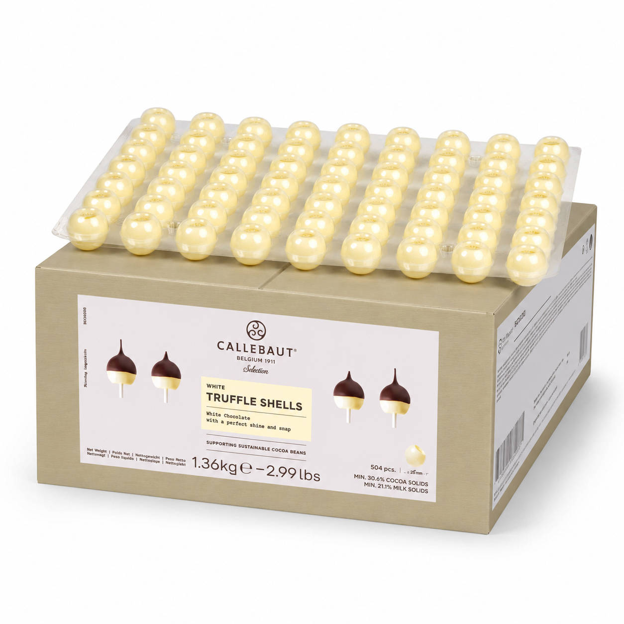 Капсулы для трюфелей из белого шоколада, Callebaut, Бельгия, 504 шт.  | Фото — Магазин Andy Chef  1
