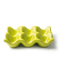 Подставка для 6 яиц керамическая Зелёная, 14,5х10х3 см