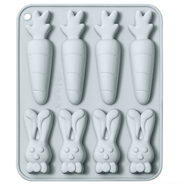 Форма силиконовая «Кролики с морковкой», 8 ячеек  | Фото — Магазин Andy Chef  1