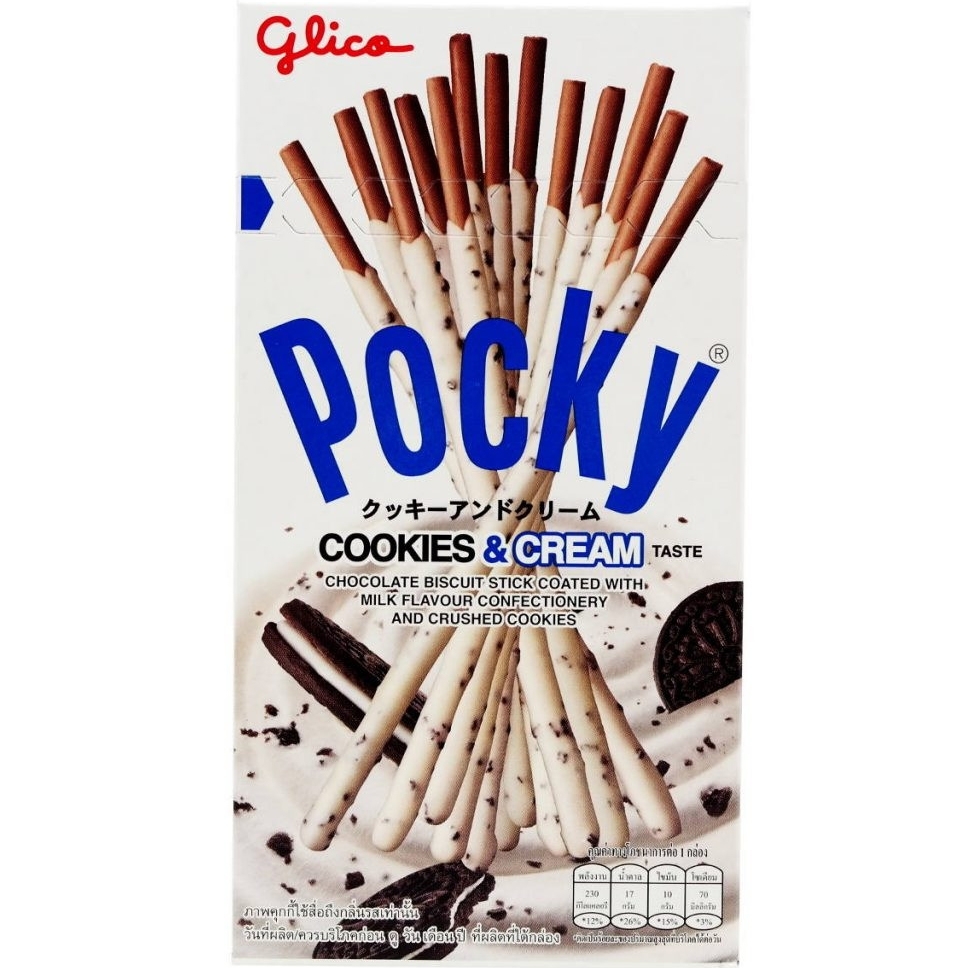 Палочки Pocky Cookies&Cream Печенье и крем, Япония, 40 г (срок годности до 28.05.2024)  | Фото — Магазин Andy Chef  1