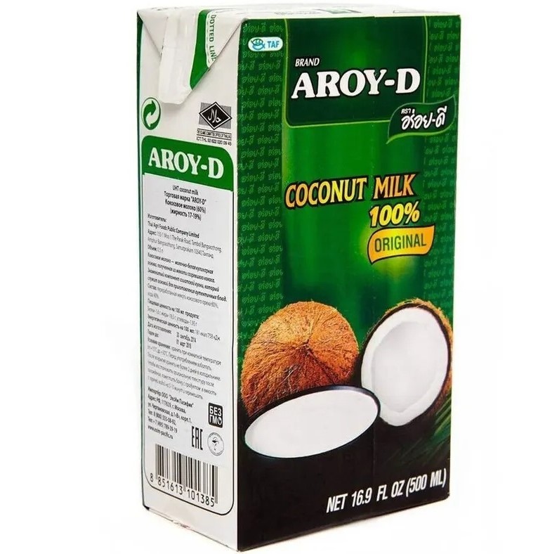 Кокосовое молоко 17-19%, AROY-D, Индонезия, 500 мл  | Фото — Магазин Andy Chef  1