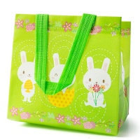 Сумка подарочная для кулича «Зайки», 21х15х20 см, зелёная