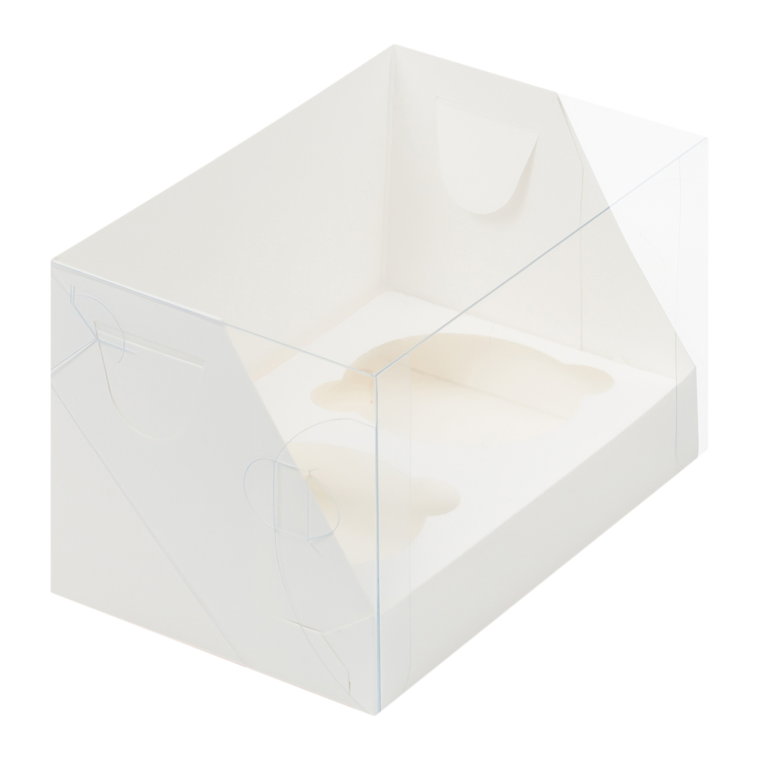 Коробка на 2 капкейка с прозрачной крышкой 10х16х10 см  | Фото — Магазин Andy Chef  1