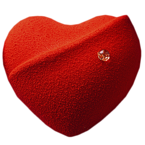 Форма «Драпированное сердце» пластиковая 8,5х7,5 см 4 ячейки, PCB Creation, Франция  | Фото — Магазин Andy Chef  1