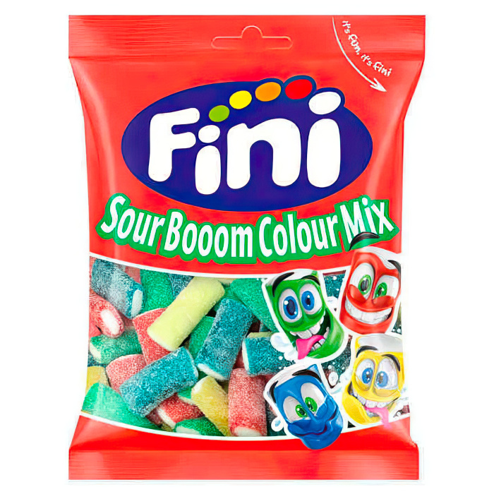 Мармелад Sour Booom Colour Mix суперкислый, FINI, Испания, 90 г  | Фото — Магазин Andy Chef  1