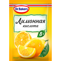 Лимонная кислота, Dr. Bakers, 8 г (срок годности до 21.08.2026)