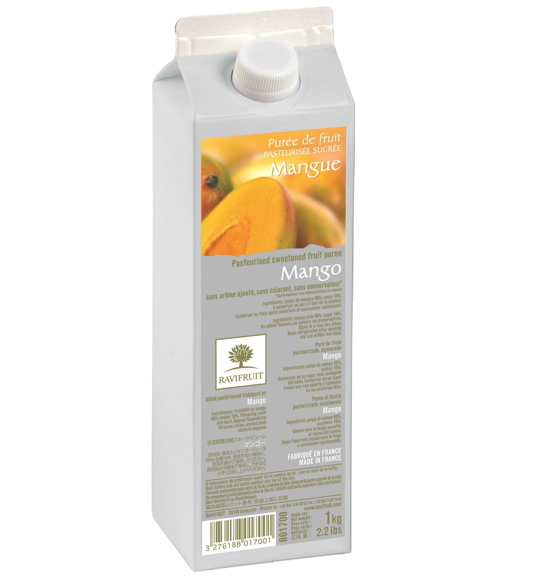 Пюре пастеризованное Манго, Ravifruit, Франция, 1 кг (повреждена упаковка)  | Фото — Магазин Andy Chef  1