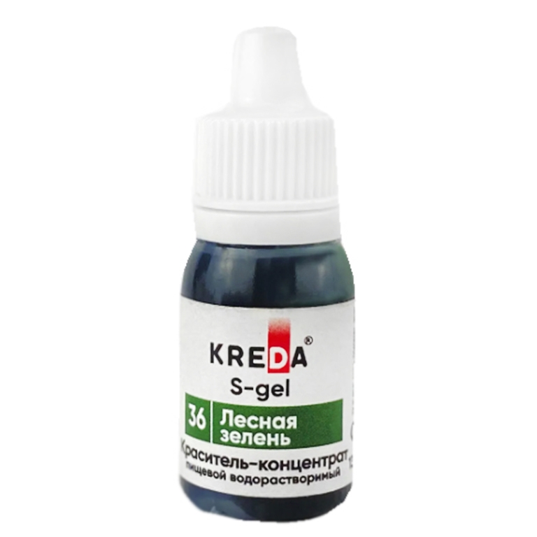 Краситель гелевый  S-gel Лесная зелень 36, Kreda, 10 мл  | Фото — Магазин Andy Chef  1
