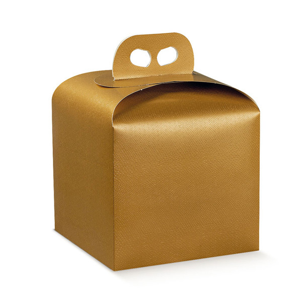 Коробка для кулича Skin Oro Золотая 16х16х14 см, Scotton, Италия  | Фото — Магазин Andy Chef  1