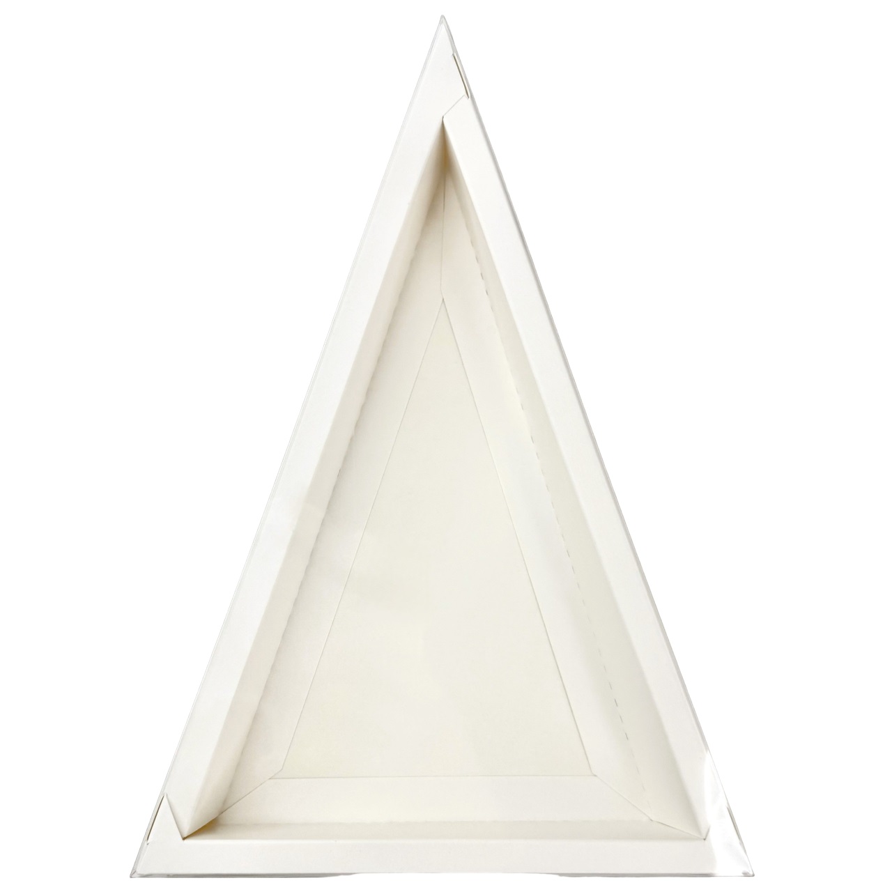 Коробка  для шоколадной ёлки треугольная с окном Белая 24х16х3,5 см  | Фото — Магазин Andy Chef  1