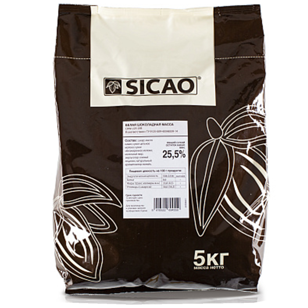 Шоколад белый 27%, Sicao, Россия, 5 кг (срок годности до 02.02.2026)  | Фото — Магазин Andy Chef  1