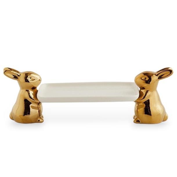 Подставка для десертов "Пасхальные зайчики", 32,5х10 см, золото  | Фото — Магазин Andy Chef  1