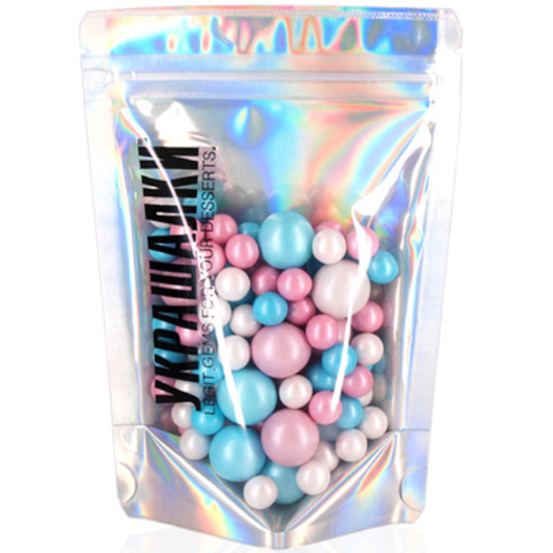 Шоколадные хрустящие шарики Перламутровый микс #1996, УКРАШАЛКИ, 50 г  | Фото — Магазин Andy Chef  1