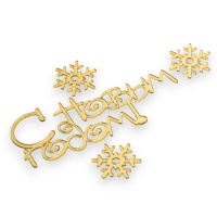 Набор топперов акриловых «С Новым годом», золотой, 4 шт.