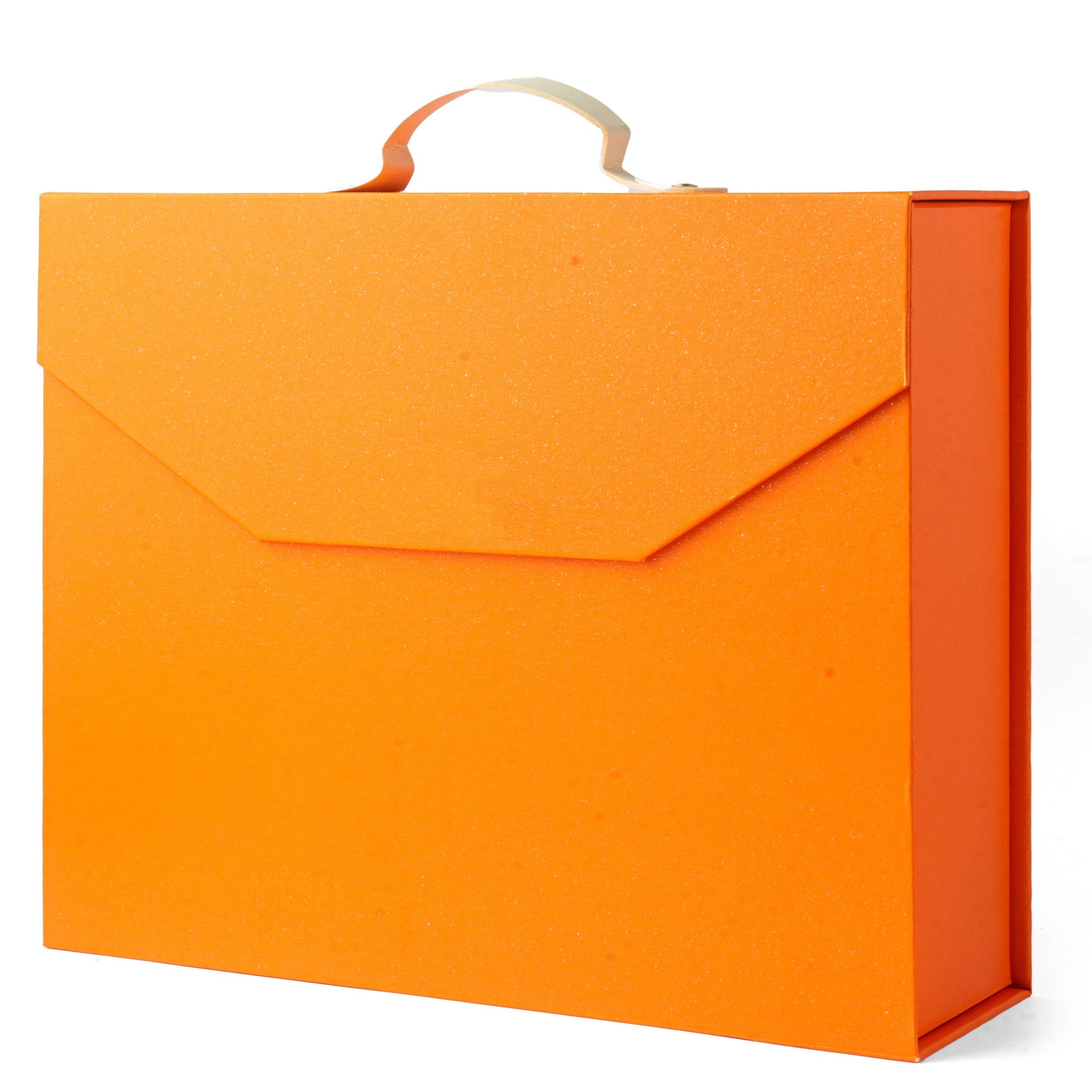 Коробка для подарка Gift Case Премиум с ручкой Оранжевая 27,5х22х8 см  | Фото — Магазин Andy Chef  1