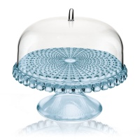 Тортовница из органического стекла Tiffany S Голубая 30 см