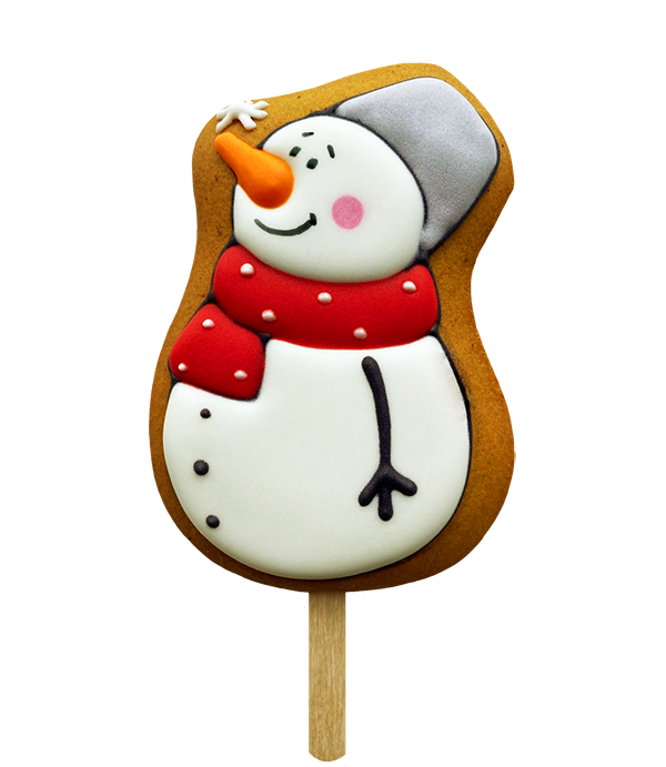 Пряник на палочке «Снеговик», 9 см  | Фото — Магазин Andy Chef  1