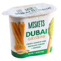 Фисташковый крем с тестом катаифи с хлебными палочками Dubai Grissini, Miskets, Турция, 42 г