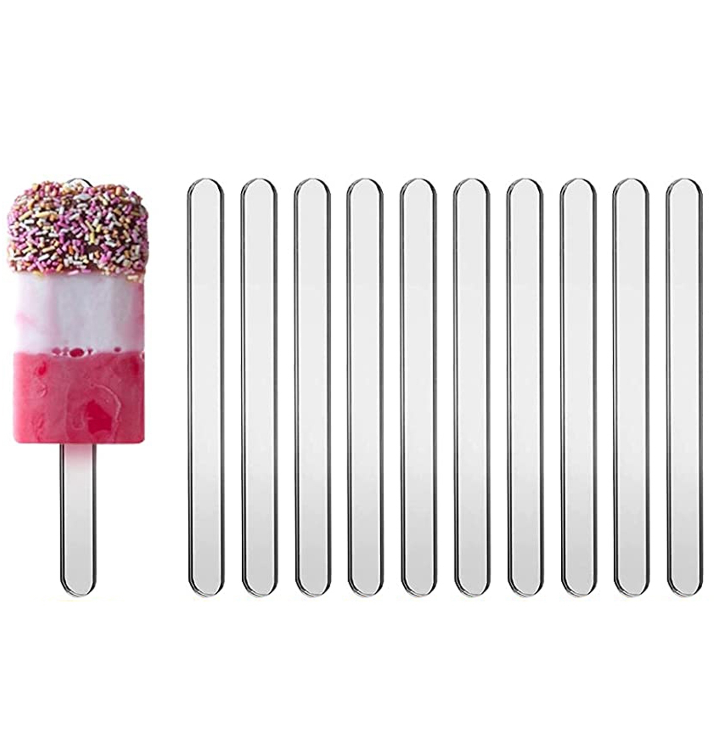 Палочки для мороженого акриловые серебро 11,5 см, 10 шт.  | Фото — Магазин Andy Chef  1