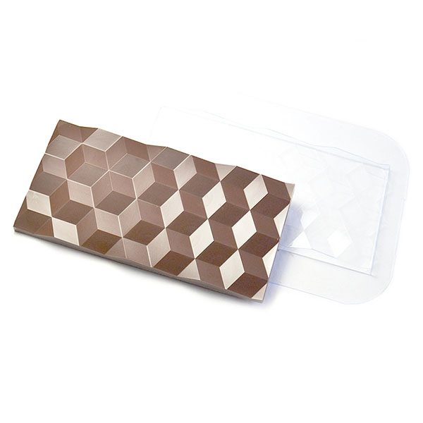 Форма для шоколада «Плитка Кубики» пластиковая 8,5х17х1 см  | Фото — Магазин Andy Chef  1