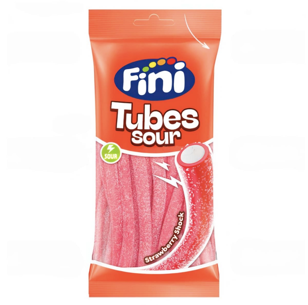 Мармелад «Кислые клубничные трубочки» Tubes Sour, FINI, Испания, 90 г  | Фото — Магазин Andy Chef  1