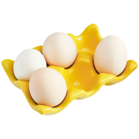 Подставка для 6 яиц керамическая Жёлтая, 14,5х10х3 см